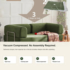 Vacuum compressed sofa bed with no assembly required setup steps