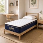 BOXY Hybrid Mattress Single in a compact study bedroom